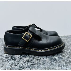Dr. Martens T-Bar Black Leather Shoes US, Women’s Size 6 Safety Shoes